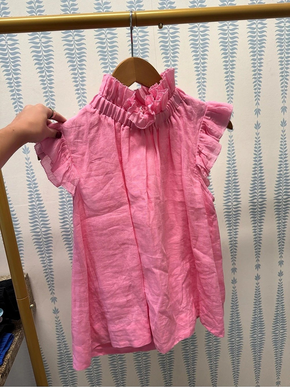 Sea New York Ruffle Sleeve Blouse in Pink XS